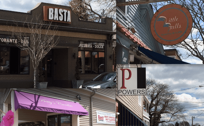 A few of the many great places to eat in Pawtuxet Village. CREDIT: Rob Borkowski
