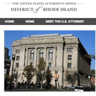 A screen shot of US Department of Justice website. 