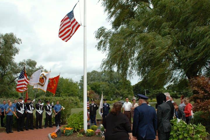 City officials, firefighters and family of the Warwick victims of the Sept. attacks attended a brief memorial service Thursday, Sept. 11, 2014.