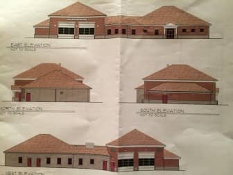 An artists rendering of the planned Potowomut Fire Station.