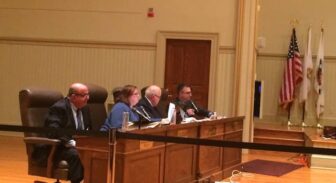 From left, Councilors Joseph Solomon, Camille Vella-Wilkinson, Thomas Chadronet, and Steven Colantuono during the Dec. 8 City Council meeting.