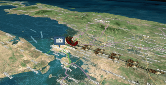 Santa was spotted over Thailand at 11 a.m., headed toward Cambodia. He's set to launch from a staging area on the East Coast at about 8 p.m., according to reindeercam.com.