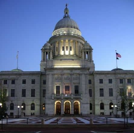 The Rhode Island State House is located at 82 Smith St. Providence.