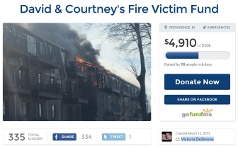 A GoFundMe campaign  has been started for a young couple displaced by a March 11 fire.