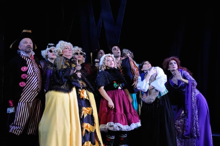 The fairytale characters encounter the giant in Stephen Sondheim’s Tony® Award-winning musical, Into the Woods, being presented at Ocean State Theatre in Warwick through May 23. 