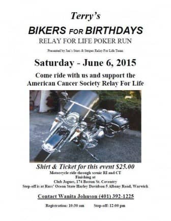 Ocean State Harley Davidson helps kick off a biker ride to benefit cancer research Saturday at noon.