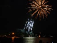 Fireworks Shows, Schedules: RI Fourth of July 2017 A view of several contrails soaring into the sky at Warwick City Park during Fourth of July Fireworks July 3, 2015.