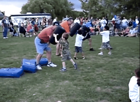 Children receive self-defense training during the 2008 National Night Out in Warwick.