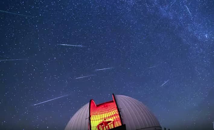 A still from a NASA.gov detailing research that marks the Perseid Meteor Shower as the "fireball champion" of annual meteor showers.