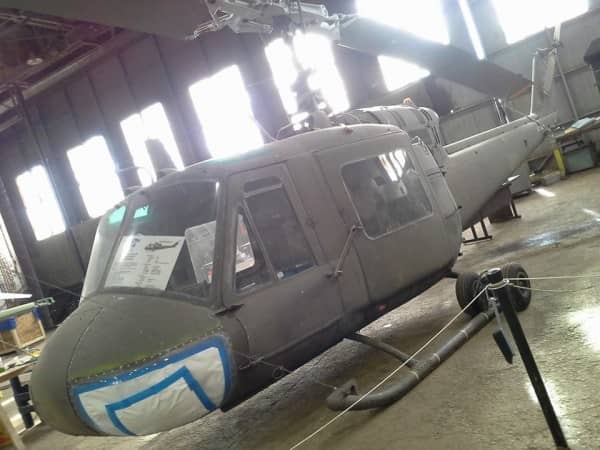 This Huey was acquired as surplus from the US Army, Westover AFB, Chicopee, MA. The 143rd Tactical Airlift Group (Walter), Air National Guard station in RI transported it back to the museum on June 23, 1993 by C-130 transport aircraft. It has been documented as having served with the 57th Aviation Company in Vietnam as a gunship.
