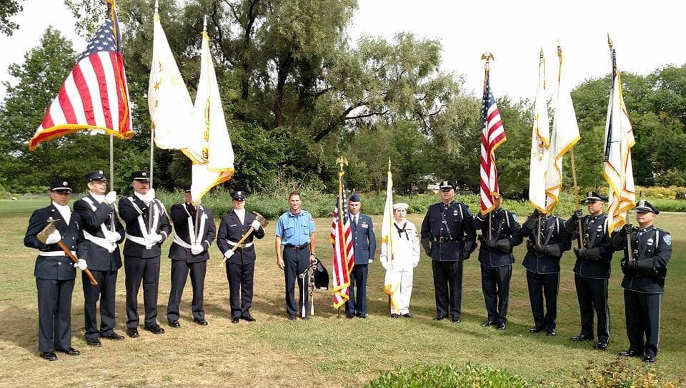 Members of the Warwick Fire Department and Warwick Police Department participated in a memorial ceremony honoring the victims and responders of the Sept. 11 terrorist attacks Friday morning, on Sept. 11, 2015.