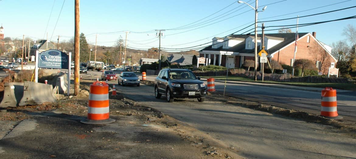 Sections of Centreville Road are down to gravel as RIDOT works there during the nights. 