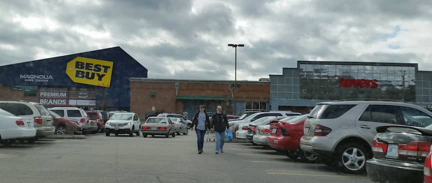 (CREDIT: Rob Borkowski) The parking lot was packed at Best Buy on Rte. 2 Friday. Inside, a line stretched from the registers nearly to the back of the building.