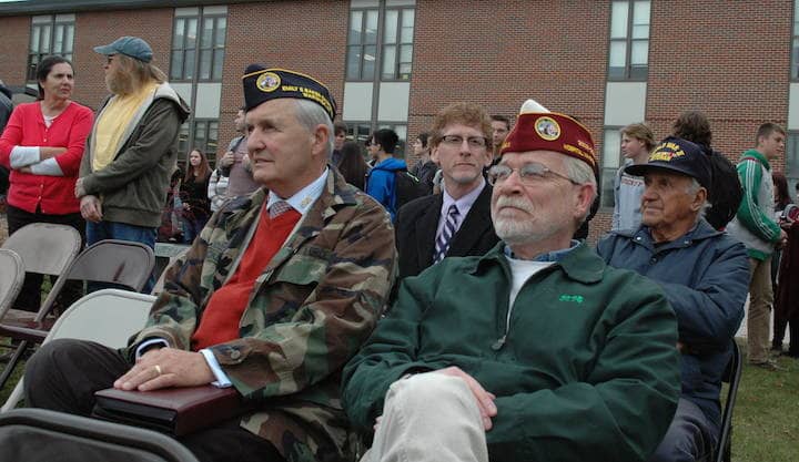 honored Veterans Day at Warwick Veterans Memorial High School Tuesday morning.