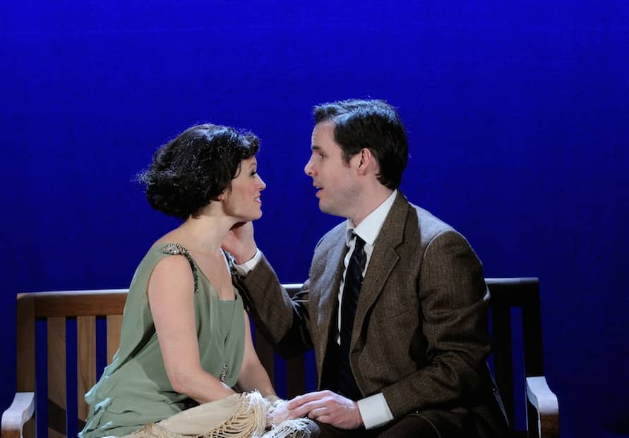 [CREDIT: Mark Turek] Kevin Cirone and Melissa McKamie star as George Bailey and Mary Bailey in the family-friendly holiday musical, It’s a Wonderful Life, being presented at Ocean State Theatre in Warwick through Dec. 27. 