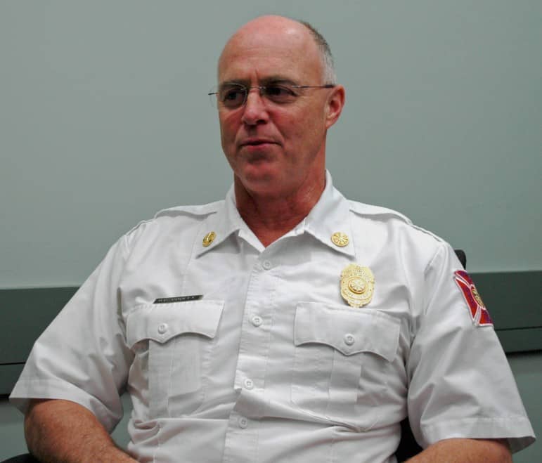 [CREDIT: Rob Borkowsk] Retiring Assistant Fire Chief Bruce Cooley.