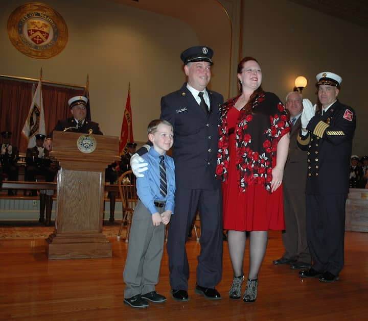 [CREDIT: Rob Borkowski]Captain Keith Brown with his wife, Sarah and son, Benjamin.