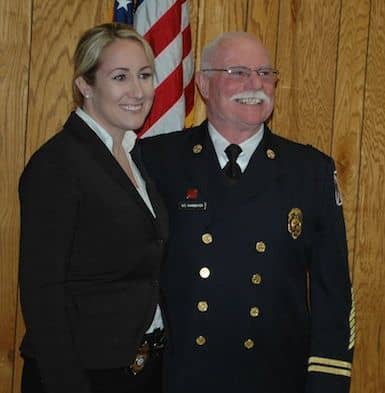 [CREDIT: Rob Borkowski} From left, Nadine J. Parmenter with her father, WFD Battalion Chief Robert Parmenter