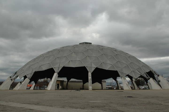 [CREDIT: Rob Borkowski] The Airport Road dome will be demolished sometime this summer to make way for a new refuel/maintenance station for Enterprise Rent-A-Car's vehicle fleet. 