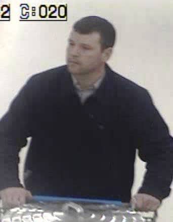 [CREDIT: WPD] Warwick Police are searching for this man, who they say loaded several power tools into a trash can at WalMart and carted it out the door without paying. 