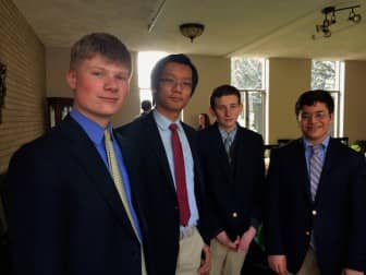 [CREDIT: Rob Borkowski] From left, Aldren Pratt, Fred Choi, Henry Pratt and Paarth Tandon of the programming club.