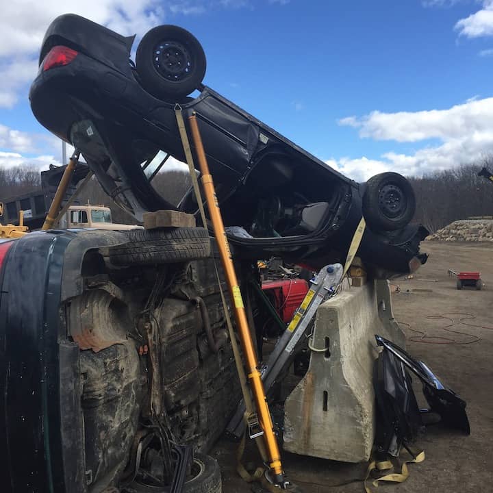 [CREDIT: Jason Erban] Warwick Firefighters trained in vehicle extrication rescue earlier this year at Local 57's facility in Johnston.