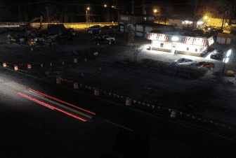[CREDIT: RIDOT] A night shot of Veterans Memorial Drive March 30 after the two northern lanes were closed.