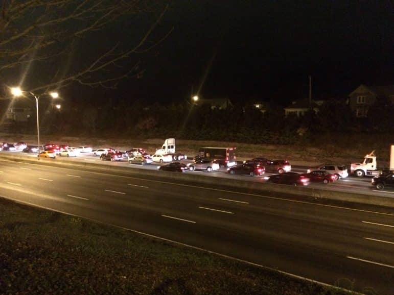 [CREDIT: Rob Borkowski] Two late-night crashes, first at exit 15 and the second at exit 16 on Rte. 95 south, snarled traffic late Tuesday night.