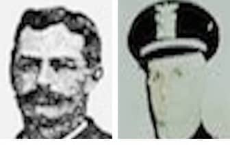 From left, officers Gendron and Feeney, shot and killed, and struck and killed by a vehicle, respectively, in the line of duty.