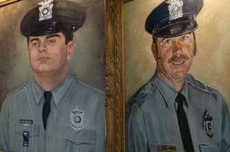From left: Officers Fratus and Casasanta, killed in the line of duty.