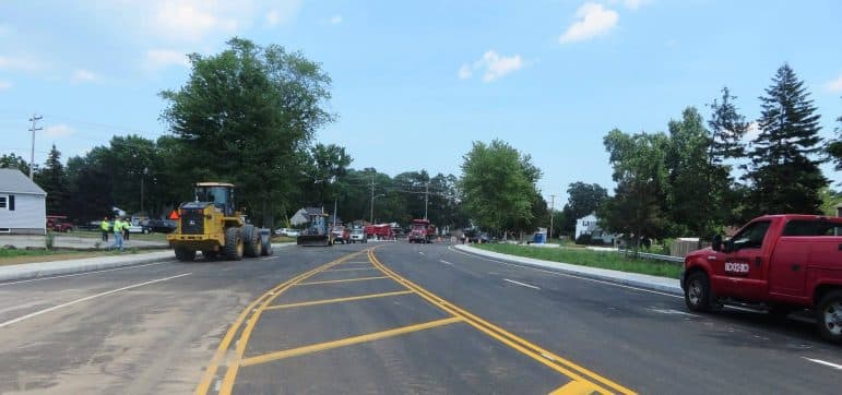 [CREDIT: Mayor Scott Avedisian's Office] Main Avenue's new route was opened to traffic Thursday.