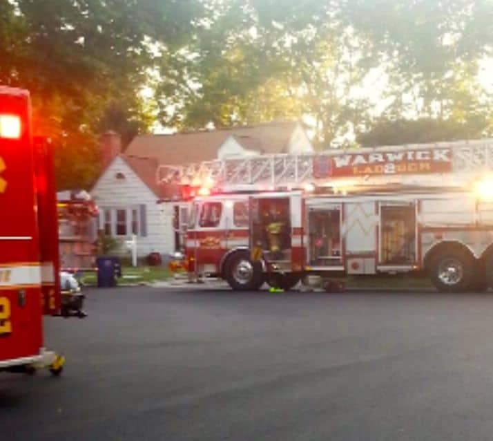 [CREDIT: Dave Sage] Warwick Firefighters responded to put out a fire at 57 Puritan St. Wednesday night.
