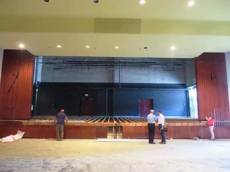 [CREDIT: Mayor Avedisian's Office] [CREDIT: Mayor Avedisian's Office]  Pilgrim High's auditorium is receiving  a new stage among other upgrades as part of the school consolidation plan. 