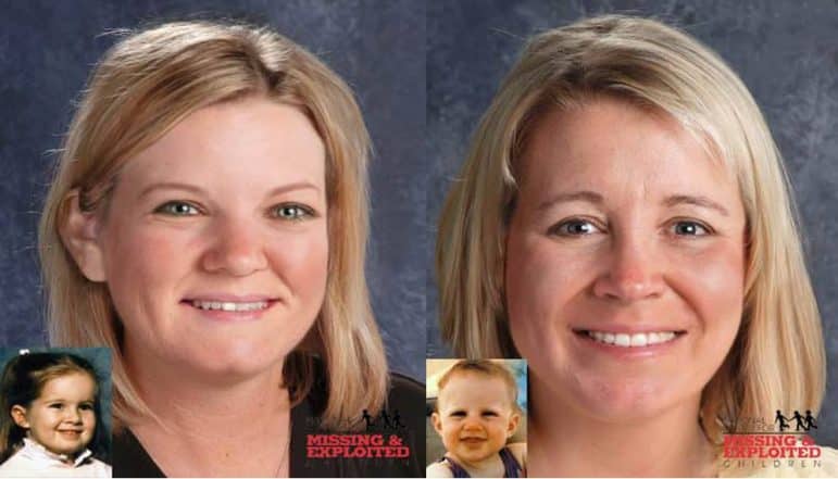 [CREDIT: Center for Missing and Exploited Children] From left, Kimberly and Kelly Yates show age-progressed into their 30s, were abducted in 1985.