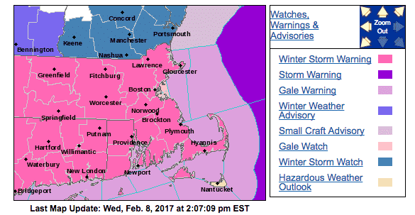 [CREDIT: NWS] The National Weather Service has issued a Winter Storm Warning, with State Police urging people to stay off the roads Thursday.