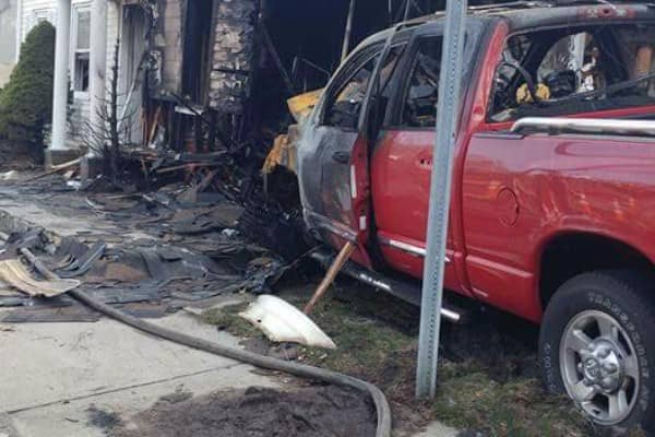 [CREDIT: Gofundme.com} A pickup truck struck the gas meter at 126 Toll Gate Road, causing a fire that lasted three hours.
