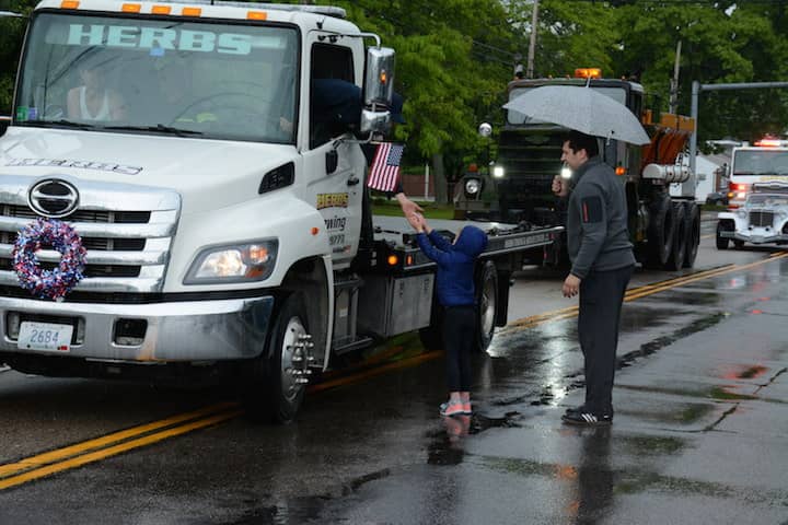 [CREDIT: Rob Borkowski] Herbs Towing passes out candy during Wawrick's 2017 Memorial Day Parade.