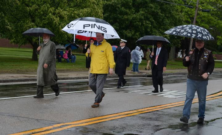 [CREDIT: Rob Borkowski] Rep. Dave Bennet and Sen. Joseph McCaffrey at the 2017 Wawrick Memorial Day Parade on West Shore Road.