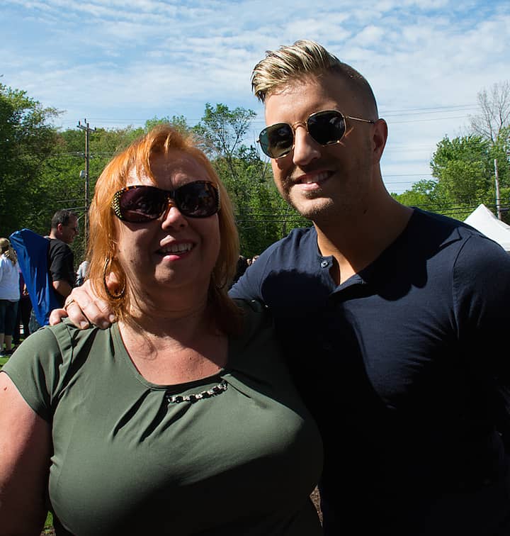 [CREDIT: Mary Carlos] Claire Bruyere of Warwick got an unexpected meeting with Billy Gillman at the Station Fire Memorial dedication.