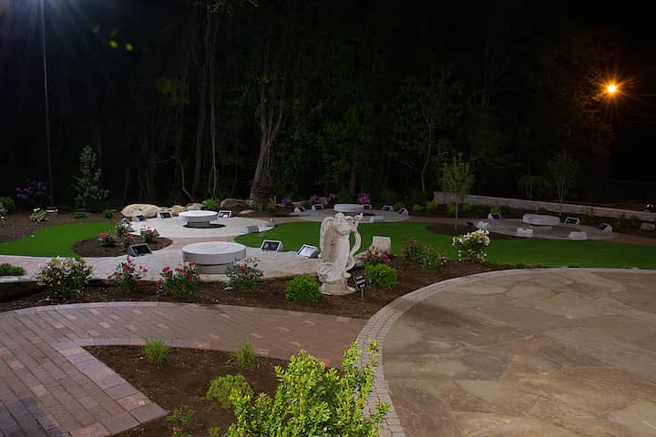 [CREDIT: Mary Carlos] The Station Fire Memorial , viewed at night. 