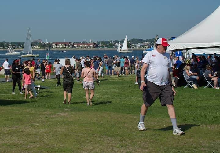 [CREDIT: Mary Carlos] The scenery and view of the bay was one of many delights during the Great Chowder Cook-Off at Fort Adams, Newport.