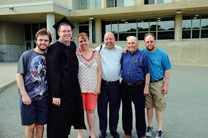 [CREDIT: Lauren Kasz] Kyle Henderson's family excitedly awaits commencement. After graduation? A celebratory dinner at Chili's! at CCRI during the Pilgrim High School Class of 2017 graduation.