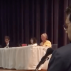 [CREDIT: Corey Smith] A YouTube video of Corey Smith reading a petition calling for the removal of Cedar Hill School Principal Colleen Mercurio over her handling of reports of sexual abuse between students on a bus.