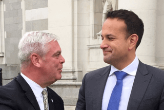 [CREDIT: Courtesy photo] Mayor Avedisian with Ireland’s Prime Minister Leo Varadker at Leinster House in Dublin, seat of Ireland’s national government. Varadker is a medical doctor and was elected PM June 2, 2017.