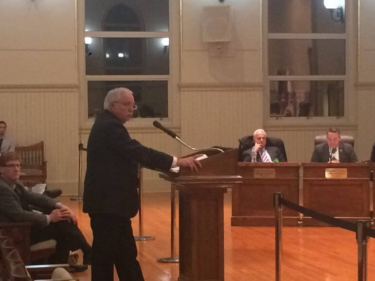 [CREDIT: Rob Borkowski] School Finance Director Anthony Ferrucci during his Jan.17, 2018 presentation on the need for an additional $1.5 million, added to the $3 million set aside in May, to settle the teachers contract without cuts to programs.