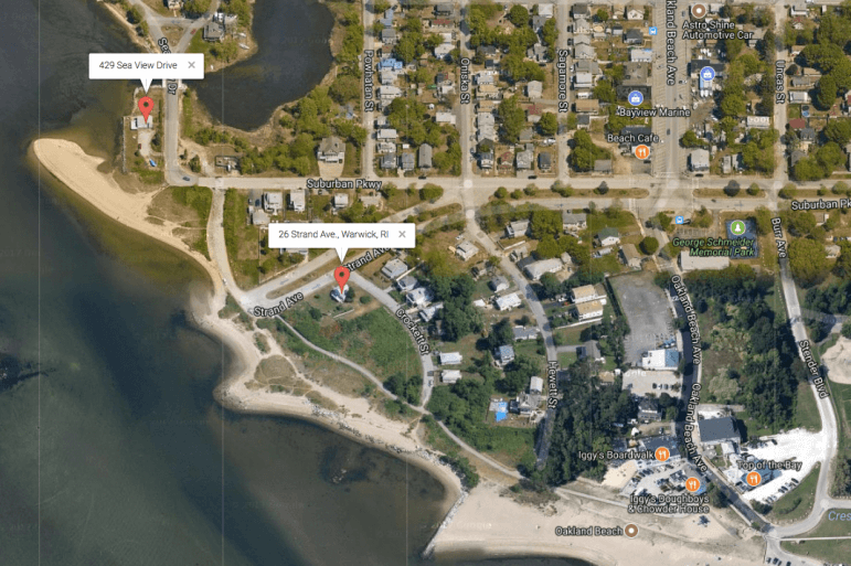 [Map data ©2018 Google Imagery ©2018] Fire officials are investigating two early morning fires that occurred within sight of each other, one shortly after the first, on Sea View and Strand Avenues Jan. 15.