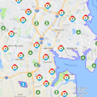 [CREDIT: National Grid] The National Grid Power Outage Map shows about 779 customers without power as of Tuesday morning. A second damaging nor'easter is expected tomorrow.