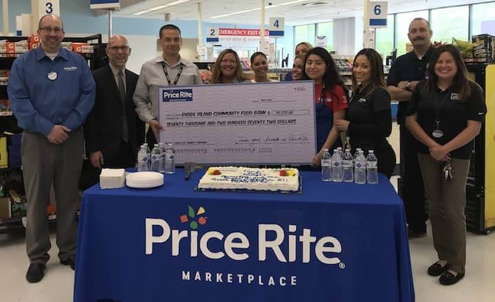 [CREDIT: Price Rite] From left: Rob Goddard, store manager, Price Rite Marketplace of Providence; Andrew Schiff, CEO of Rhode Island Community Food Bank; William Devin, director of operations, Price Rite Marketplace; Joey Hunter, human resources generalist, Price Rite Marketplace; Desiree Franqui, front end manager, Price Rite Marketplace of Cranston; Jessica Feliciano, front end manager, Price Rite Marketplace of Johnston; Daisy Del Valle, front end manager, Price Rite Marketplace of Warwick; Alice Alvarez, top selling cashier at Price Rite Marketplace of Providence; Stephanie Botelho, human resources generalist, Price Rite Marketplace; Glen Ricciarelli, assistant store manager, Price Rite Marketplace of Providence; Karla Rosado, front end manager, Price Rite Marketplace of Woonsocket.