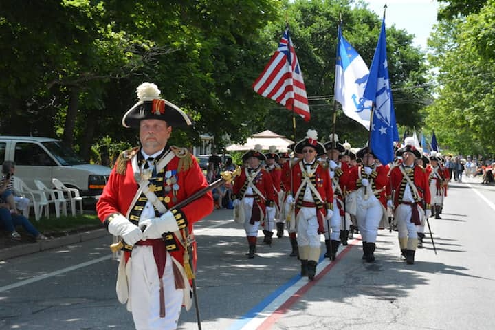The Pawtuxet Rangers march in the 2018 Gaspee Days Parade.