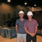 [CREDIT: Joe Siegel] From left, Tony Estrealla and Oliver Dow, managing director, in the 1245 Jefferson Blvd. theater space, soon the new home of The Gamm Theater.